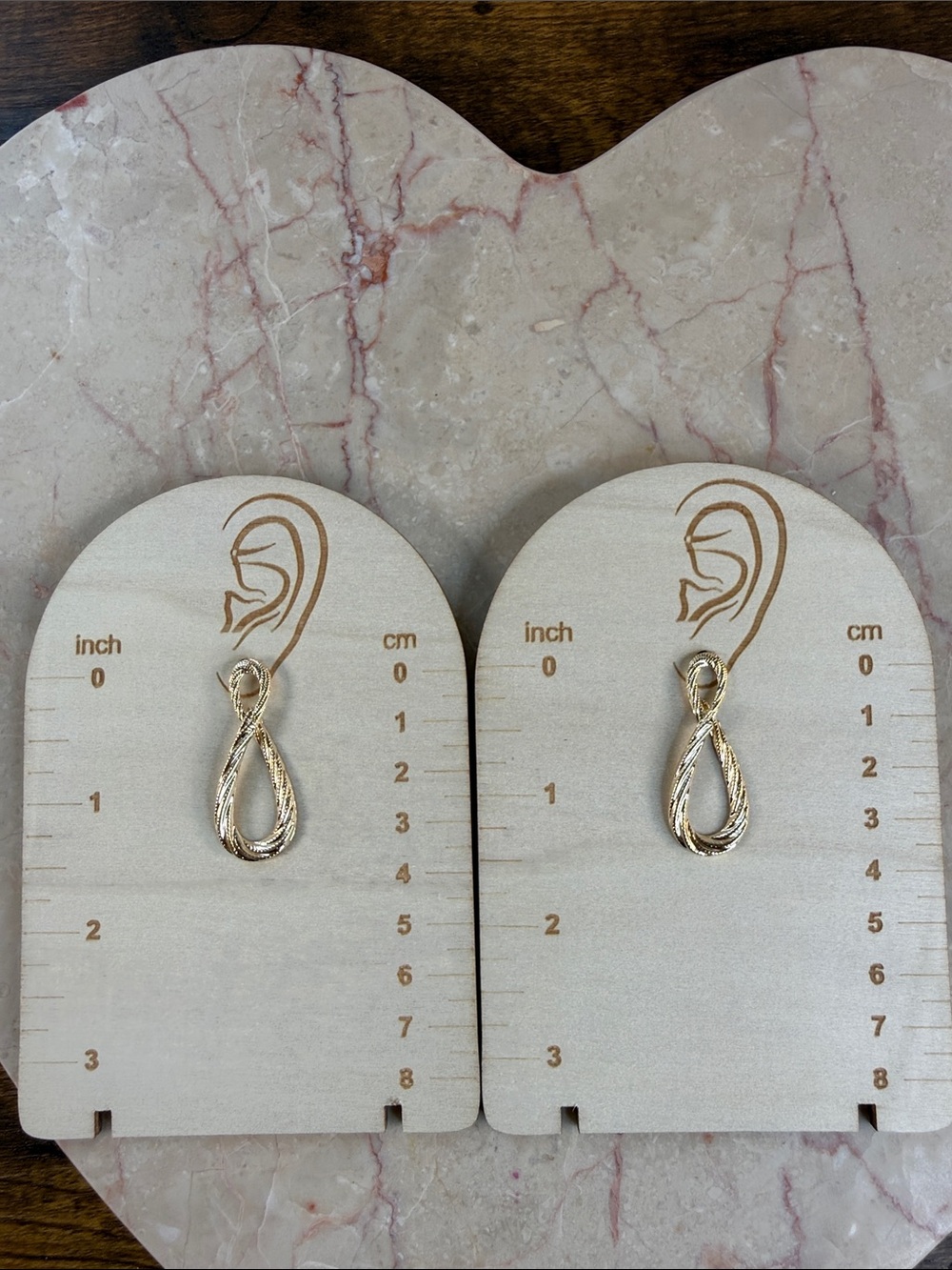 14K Gold Twisted Loop Drop Earrings With 14K Gold Backs